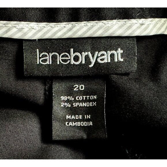 Lane Bryant Classic Black Cotton Stretch Straight Skirt Sz PLUS 20 Back Vent - Picture 3 of 6